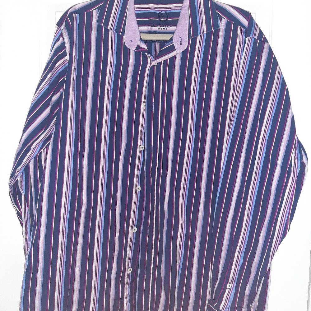Bugatchi Uomo multicolor stripe shirt